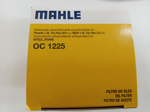 Filtro De Óleo Mahle OC1225 HB20 1.0 3 Cilindros 12V, Picanto 1.0 12V - Imagem 2