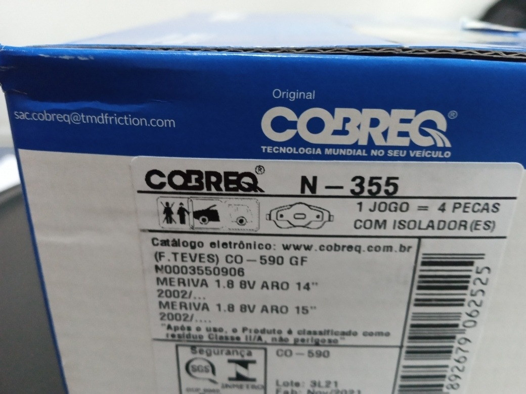 Pastilhas de Freio Dianteiro Cobreq Meriva 1.4 - Imagem 4
